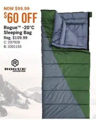 Bass Pro Rogue-20°c sleeping bag offer