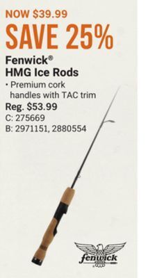 Bass Pro Fenwick® hmg ice rods offer