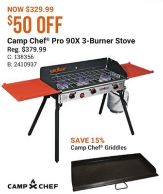 Bass Pro Camp chef® pro 90x 3-burner stove offer