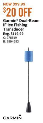 Bass Pro Garmin® dual-beam if ice fishing transducer offer