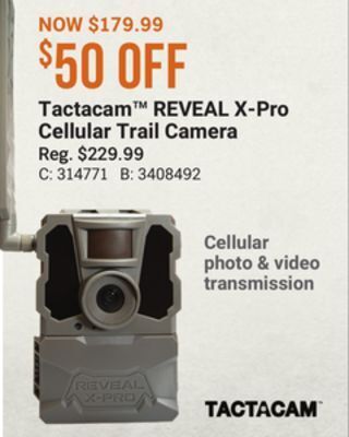 Bass Pro Tactacam reveal x-pro cellular trail camera offer