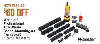 Bass Pro Wheeler® professional 1" & 30mm scope-mounting kit offer