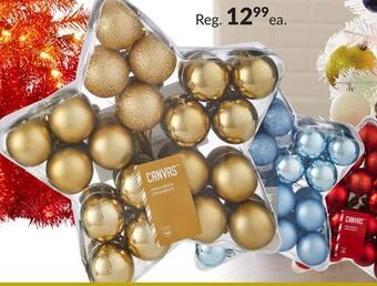 Party City Canvas shatterproof decoration ball christmas ornament set, in star case, red, 40-mm, 40-pc offer