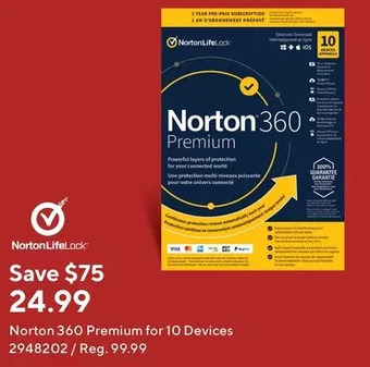 Staples Norton 360 premium for 10 devices offer