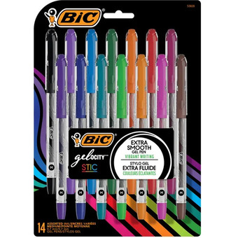 Staples Bic gel-ocity stic gel pens offer