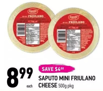Coppa's Fresh Market Saputo mini fruilano cheese offer