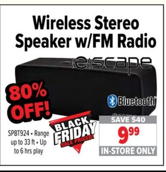 2001 Audio Video Wireless stereo speaker w/fm radio offer