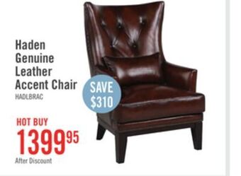 The Brick Haden genuine leather accent chair - brown offer