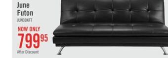 The Brick June leather-look fabric futon - black offer