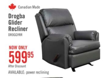 The Brick Drogba leather-look fabric recliner - grey offer