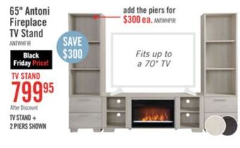 The Brick Antoni 62" tv stand with crystal ember firebox - white offer