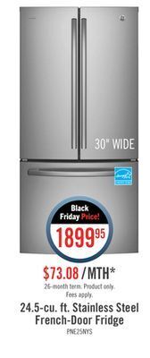 The Brick Ge profile 24.8 cu. ft. fingerprint-resistant french-door refrigerator - pne25nyrkfs offer