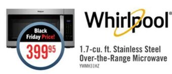 The Brick Whirlpool 1.7 cu. ft. microwave hood combination with electronic touch controls – ywmh31017hz offer
