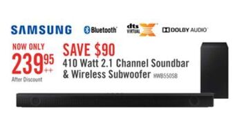 The Brick Samsung 410 w 2.1-channel soundbar with wireless subwoofer - hw-b550/zc offer