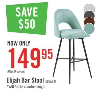 The Brick Elijah swivel bar stool - aqua offer