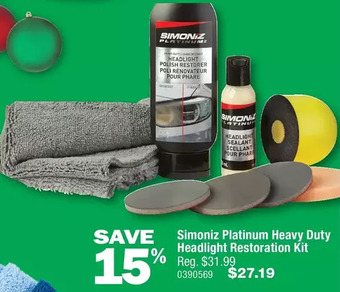 PartSource Simoniz platinum heavy duty headlight restoration kit offer