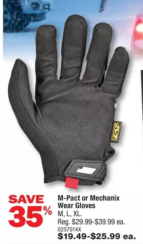 PartSource M-pact or mechanix wear gloves offer