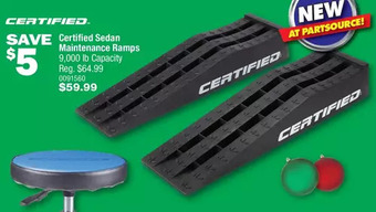 PartSource Certified sedan maintenance ramps offer