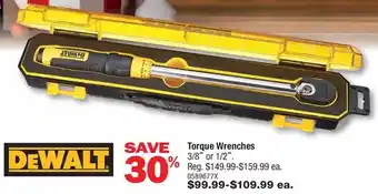 PartSource Dewalt torque wrenches 3/8" or 1/2" offer