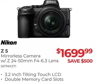 Henry's Nikon z 5 mirrorless camera w/ z 24-50mm f4-6.3 lens offer