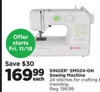 Michaels Singer® sm024-gn sewing machine offer