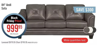 The Brick Andi leather-look fabric sofa - grey offer