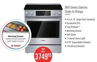 The Brick Bosch 4.6 cu. ft. 800 series electric range - hei8056c offer