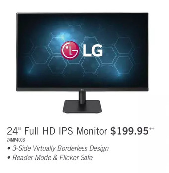 The Brick Lg 24mp400-b 24" full hd ips monitor with amd freesync offer