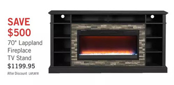 The Brick Lappland 70" tv stand with crystal ember firebox offer
