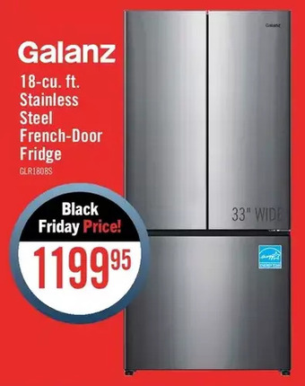 The Brick Galanz 18 cu. ft. french-door refrigerator - glr18fs5m08 offer