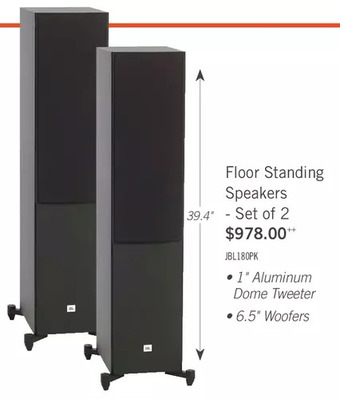 The Brick Jbl stage a180 tower speaker - set of two offer