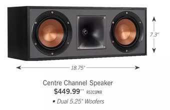 The Brick Klipsch® 100w r-52c centre channel speaker offer