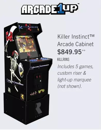 The Brick Arcade1up killer instinct™ arcade cabinet with riser and stool offer