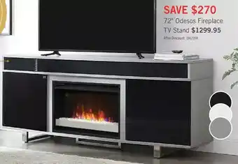 The Brick Odesos 72" tv stand with glass ember firebox and soundbar - grey offer