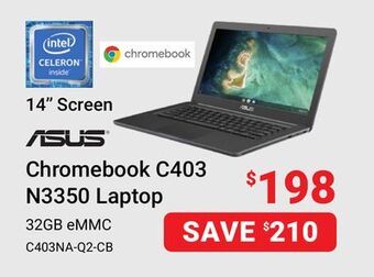 Visions Electronics Asus chromebook c403 n3350 laptop offer