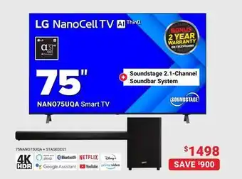 Visions Electronics Lg nanocell tv 75" nano75uqa smart tv offer