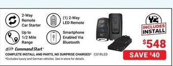 Visions Electronics Command start complete install and parts, no surprise charges* offer