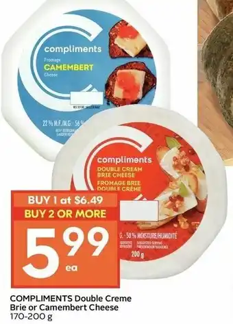 Safeway Compliments double creme brie offer