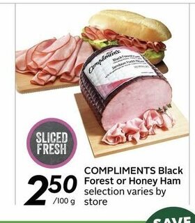 Safeway Compliments black forest or honey ham offer