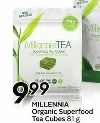 Safeway Millennia organic superfood tea cubes offer