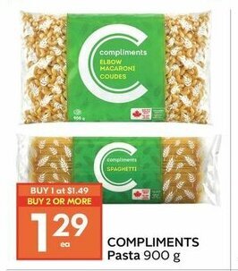 Safeway Compliments pasta offer