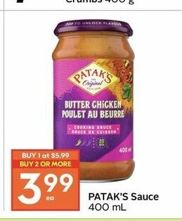 Safeway Patak's sauce offer