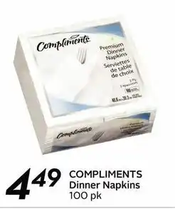 Safeway Compliments dinner napkins offer
