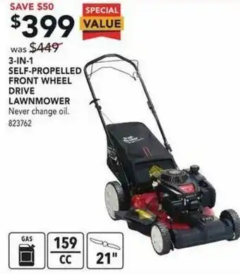 Lowe's 3-in-1 Slf-Propelled Front Wheel Drive offer