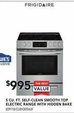 Lowe's 5 CU. FT. Self-Clean Smooth Top Electric Range with Hidden Bake offer