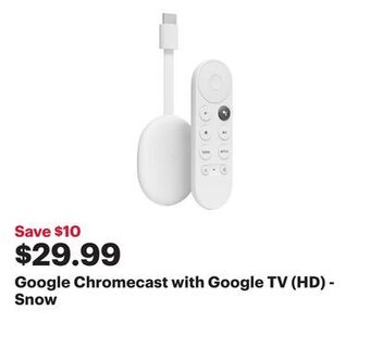 Best Buy Google chromecast with google tv (hd) - snow offer
