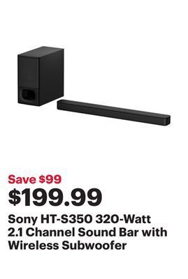 Best Buy Sony ht-s350 320-watt 2.1 channel sound bar with wireless subwoofer offer