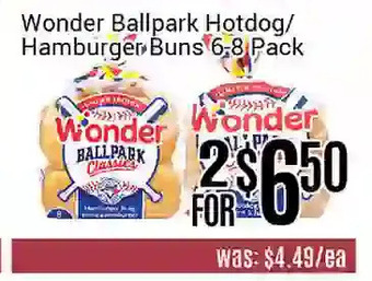 Nations Fresh Foods Wonder ballpark hotdog/hamburger buns offer