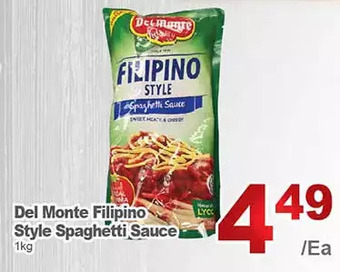 T&T Supermarket Del monte filipino style spaghetti sauce offer