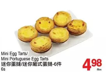 T&T Supermarket Mini egg tarts/ mini portuguese egg tarts offer